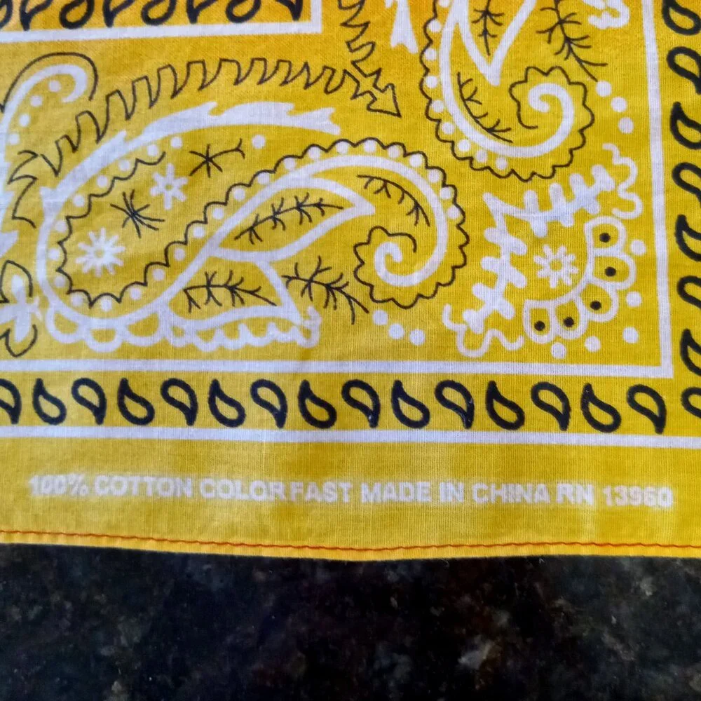FREE upon request w/$10+ purchase! 100% COTTON Red, Orange & Yellow Bandana